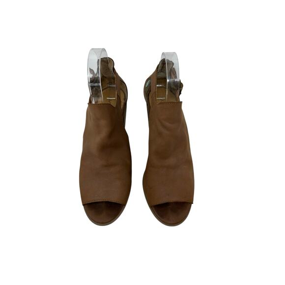 Lucky Brand Brown Suede Leather Open Toe Heeled Shoes size 8M - Picture 2 of 16